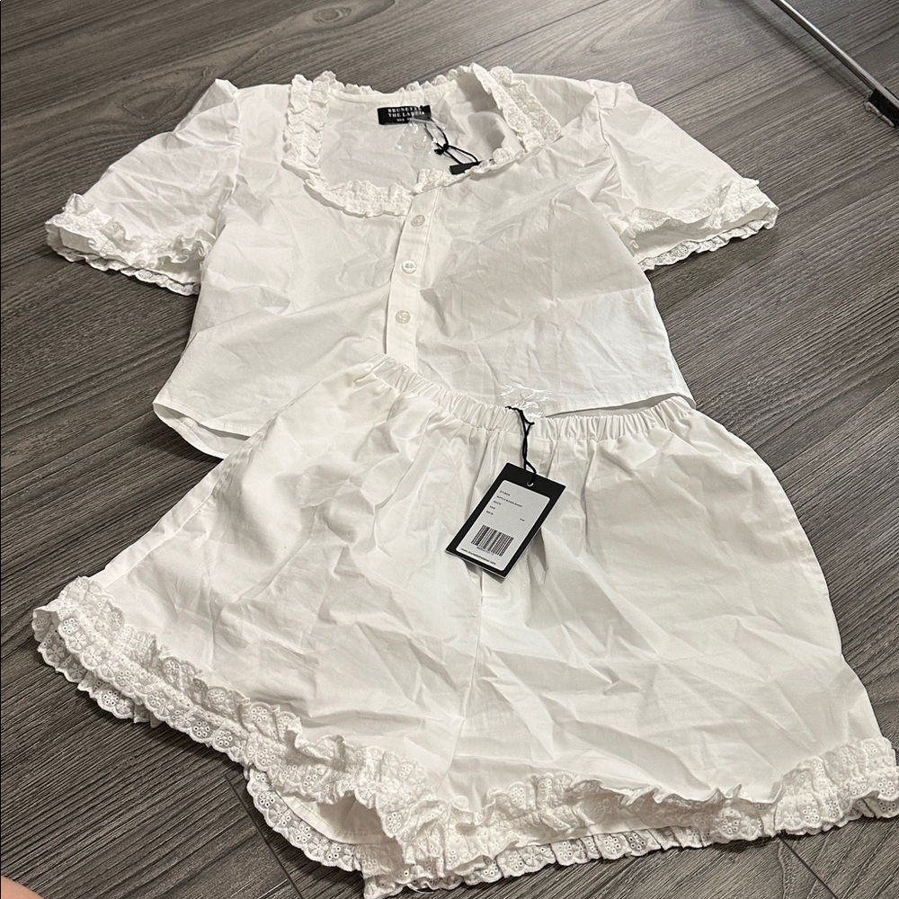 Cotton Poplin Ruffle Top & Boxer - Picture 4 of 4